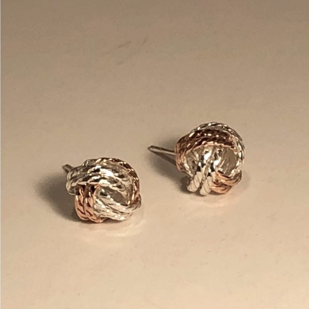 Love Knot Earrings (SS/Rose Gold)